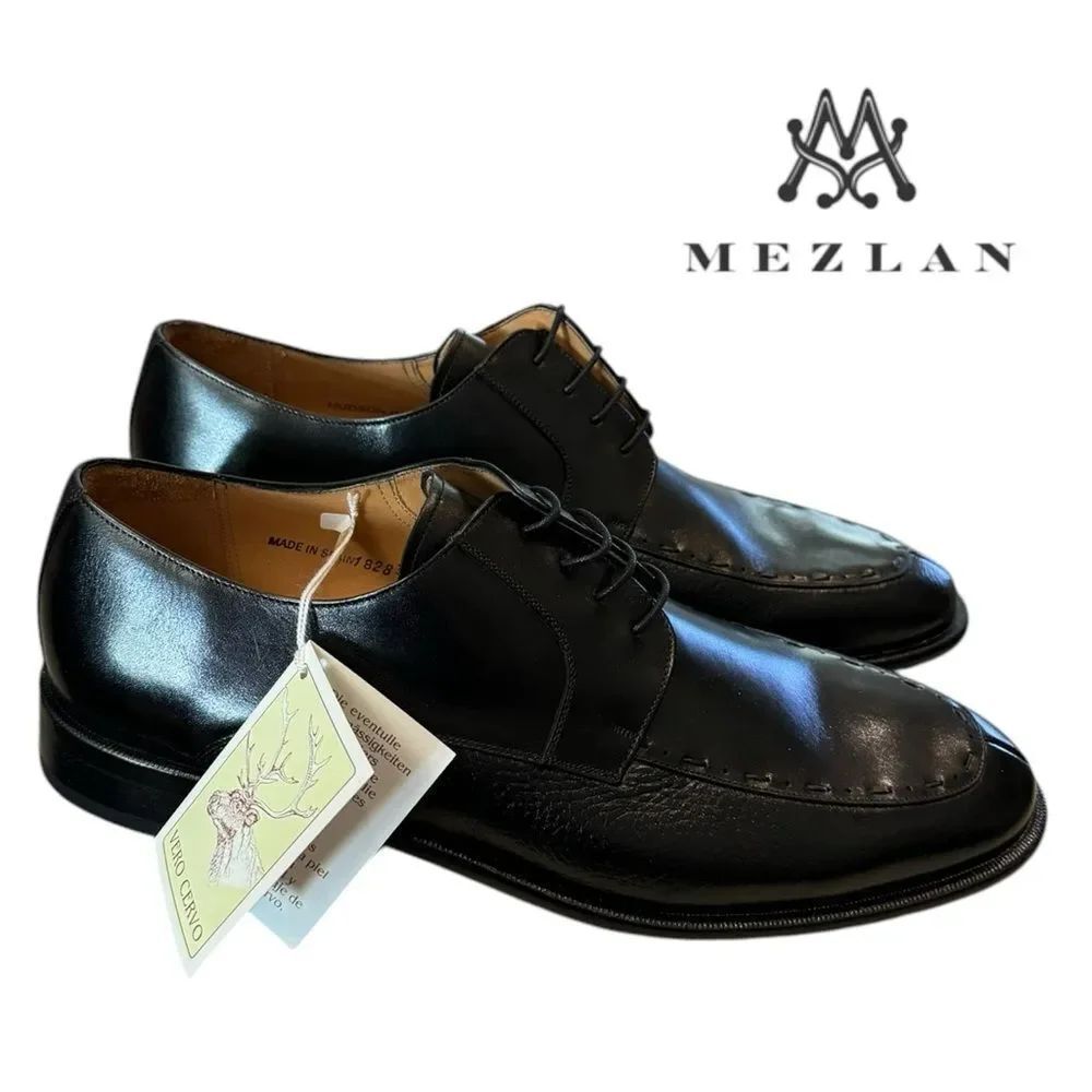 New Mezlan 370 Men's Black Leather Lace-up Oxford Dress Shoes 11  11M